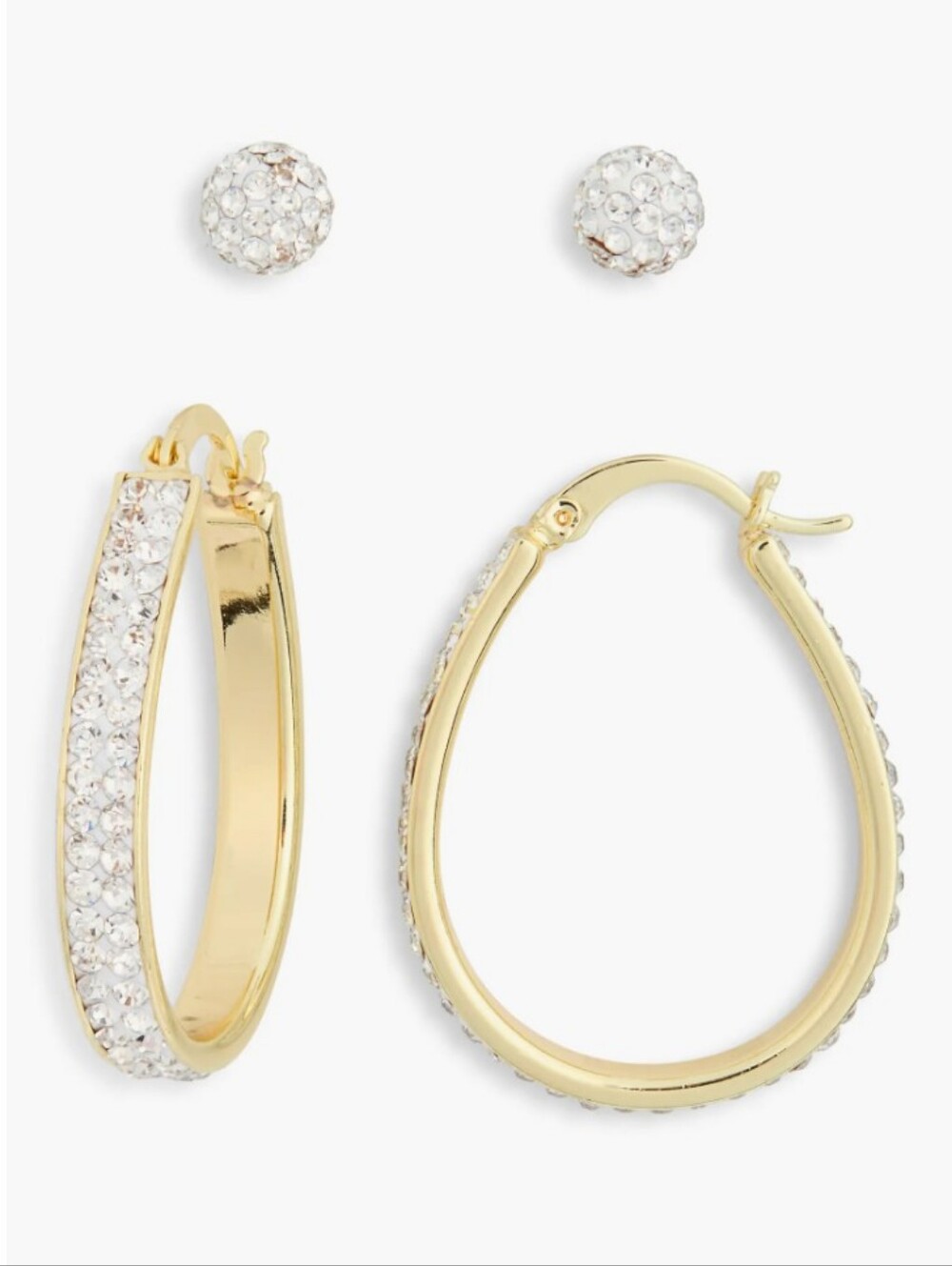 NORDSTROM RACK Set of 2 Cubic Zirconia Ball & Hoop Earrings